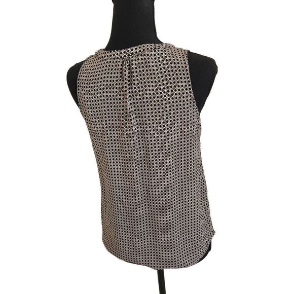 Ava Christine Womens Black White Geometric Pattern Sleeveless Blouse Medium - Picture 4 of 10